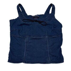 Tommy Jeans Denim Tank Top XS Blue Cotton Spandex Blend Womens Sleeveless Y2K
